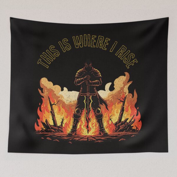 Item preview, This Is Where I Rise – Warrior in Flames designed and sold by AwesomeBeyondLimits.