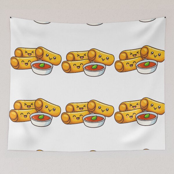 Item preview, Cute Mozzarella Sticks and Dipping Sauce Cartoon designed and sold by ArtfulWeave.