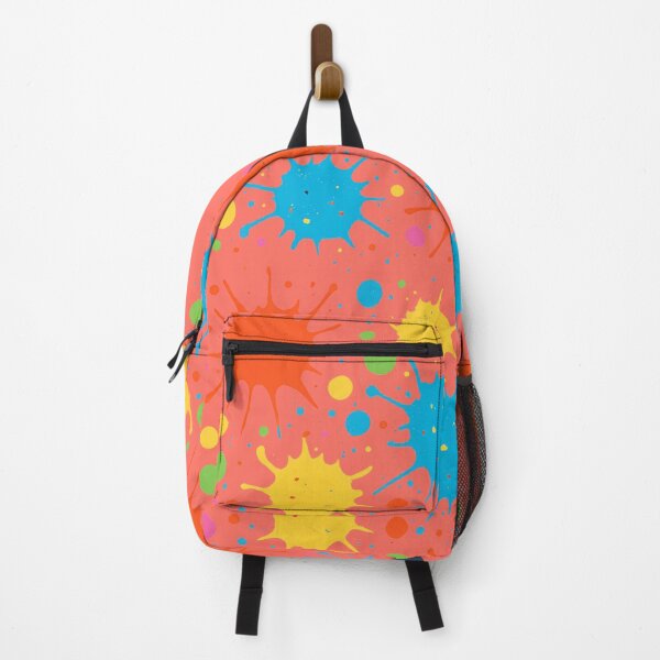 Item preview, Colorful paint splash all-over print in graffiti style, coral red designed and sold by Urban Echo – Where Creativity Echoes.