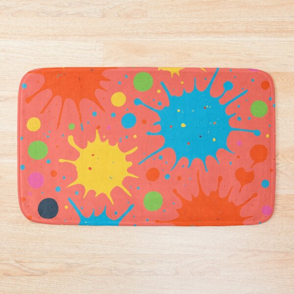 Item preview, Colorful paint splash all-over print in graffiti style, coral red designed and sold by BlueB420.