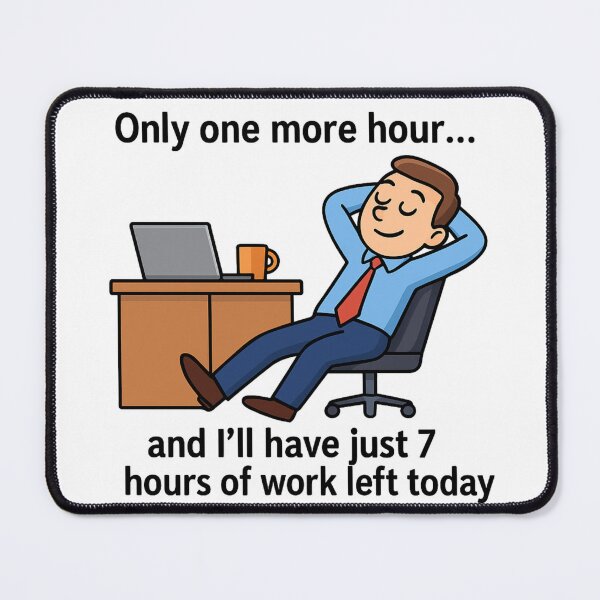 Item preview, Funny Office Humor Cartoon – 7 Hours Left designed and sold by JKOriginals.
