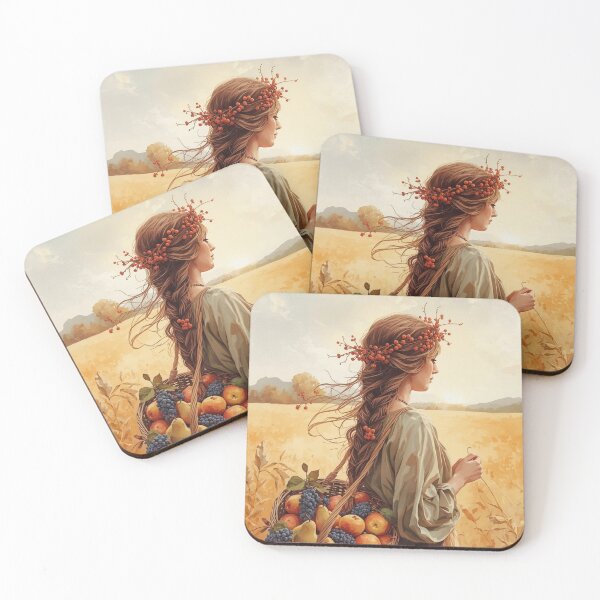 Item preview, Series of 5 Illustration Golden Harvest – Mabon Autumn  designed and sold by Stick To Me Studio.