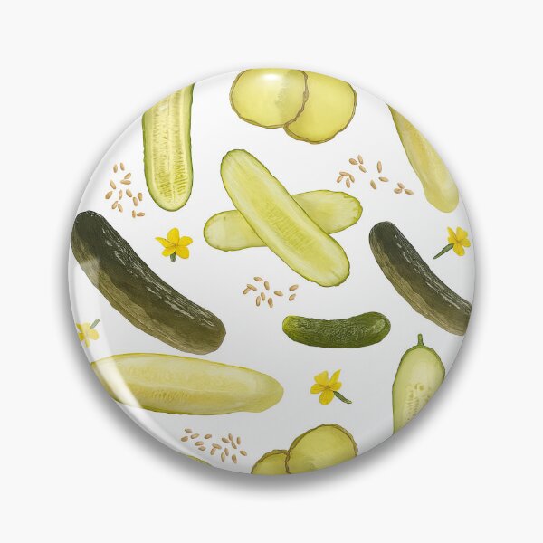 Item preview, Pickle and Cucumber Pattern with Seeds and Flowers designed and sold by ArtfulWeave.