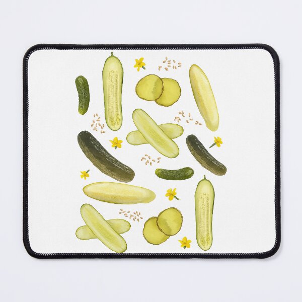 Item preview, Pickle and Cucumber Pattern with Seeds and Flowers designed and sold by ArtfulWeave.