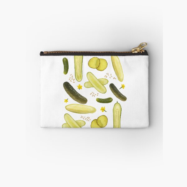 Item preview, Pickle and Cucumber Pattern with Seeds and Flowers designed and sold by ArtfulWeave.