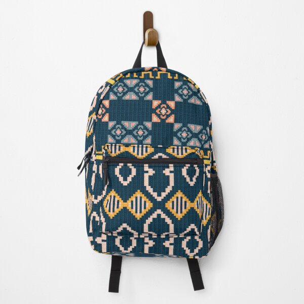 Item preview, Pixel Art Thai Textile with Geometric Floral Borders designed and sold by BUDDYLUU.