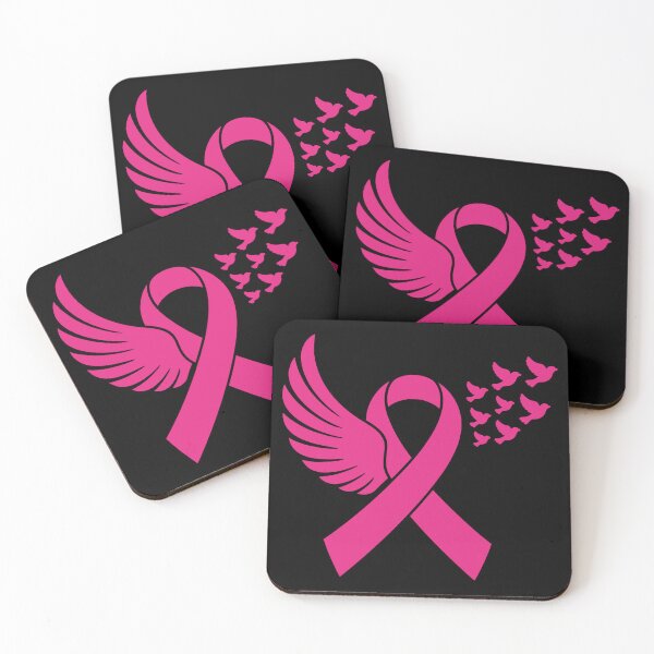 Item preview, Pink Ribbon with Wings and Flying Doves Symbol designed and sold by theartfulaspie.