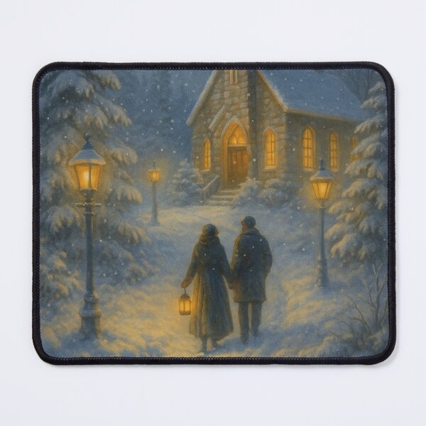 Item preview, Snowy Church on Christmas Eve – Old Time Christmas Scene designed and sold by Meandmyshop.