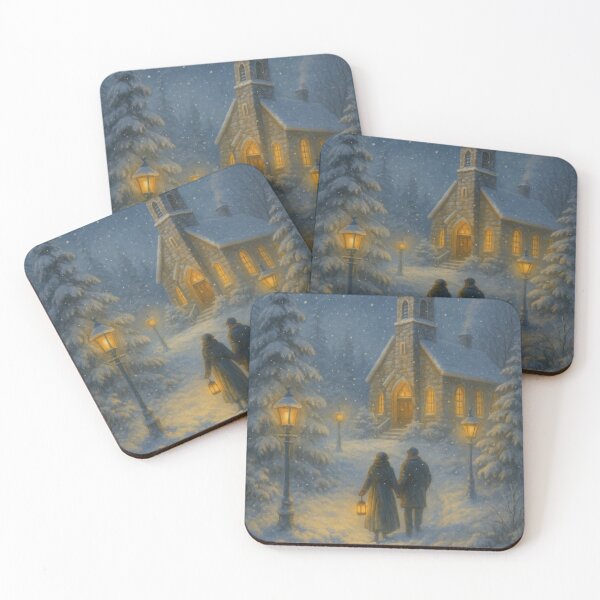 Item preview, Snowy Church on Christmas Eve – Old Time Christmas Scene designed and sold by Meandmyshop.