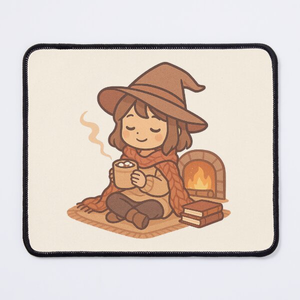 Item preview, Chibi Witch Cozy by Fireplace with Cocoa designed and sold by LuKreate.