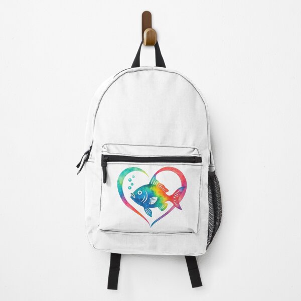 Item preview, Colorful Rainbow Fish Inside Heart Illustration designed and sold by ArtfulWeave.