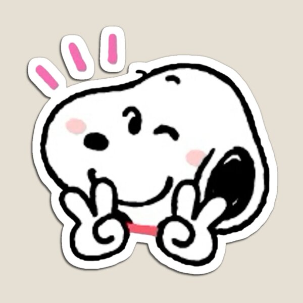 Peace Out with Snoopy – Wink, Smile & Double Vibes Magnet