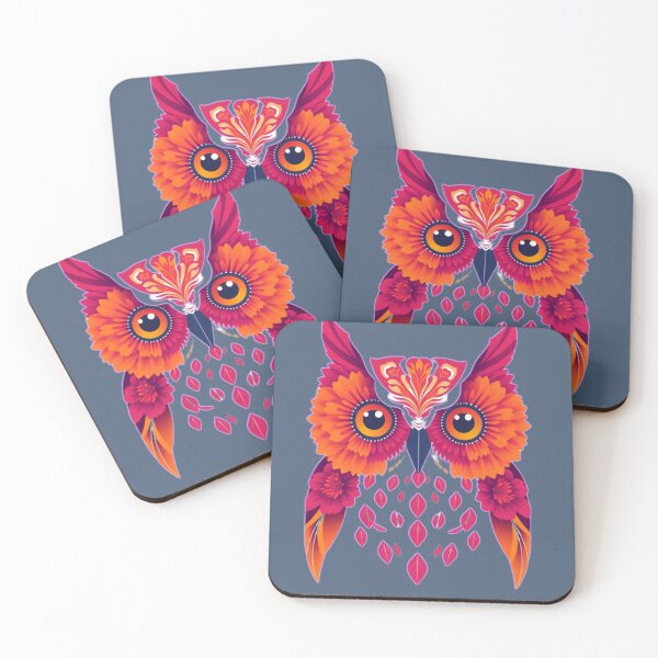 Item preview, Fantastical Owl Silhouette – Orange and Pink Wildlife Art designed and sold by Naturalite19.
