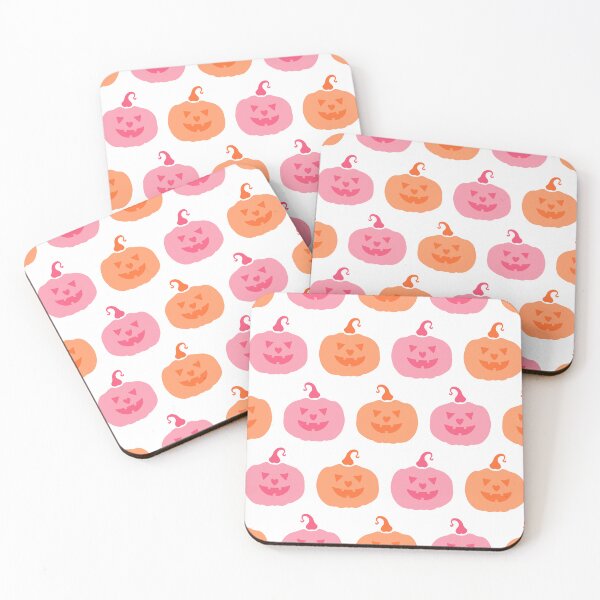 Item preview, Pink and Orange Jack o Lanterns Pattern designed and sold by Farissa Designs.