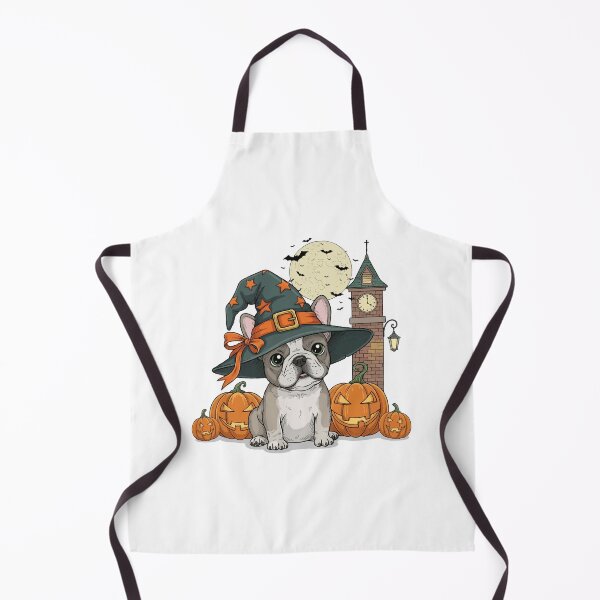 Item preview, Spooky Cute French Bulldog – Halloween Pumpkin & Witch Hat designed and sold by The Real Life Symphony.