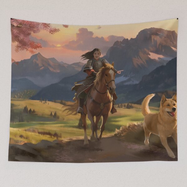 Item preview, Mulan Digital Painting, Ancient Chinese Women Wall Art designed and sold by Dynasty Brush.