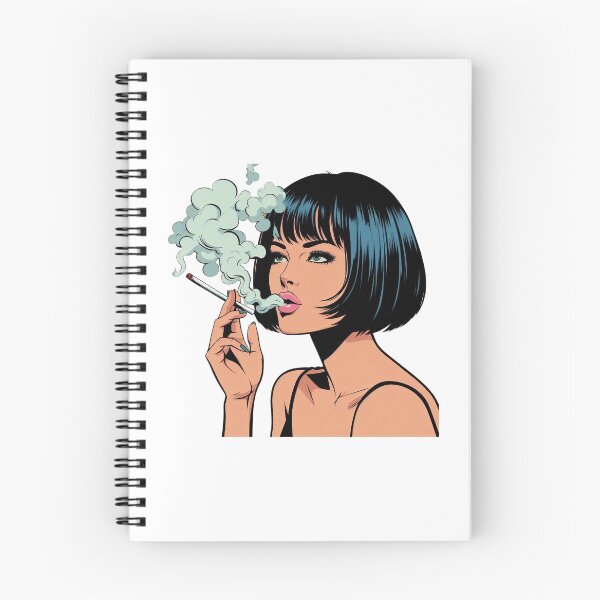 Aperçu de l'œuvre Fille Pop Art Rétro Chic Fumeuse avec une Expression Cool. créée et vendue par Spark2Seduction.