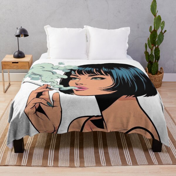 Item preview, Chic Retro Pop Art Girl Smoking with Cool Expression. designed and sold by Spark2Seduction.