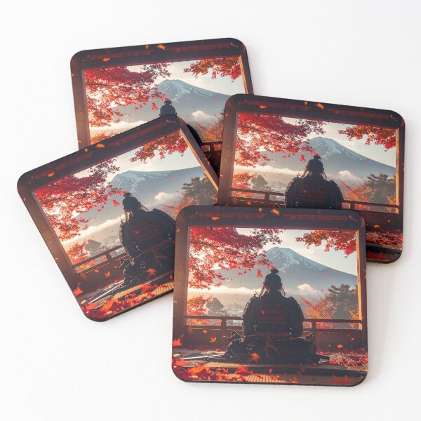 Item preview, Samurai Autumn Meditation designed and sold by Schoenenwald — Art Japonais, Zen & Nature.