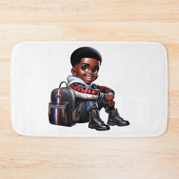 Item preview, Cute Black Boy Cartoon Illustration with Backpack designed and sold by Lulunza.