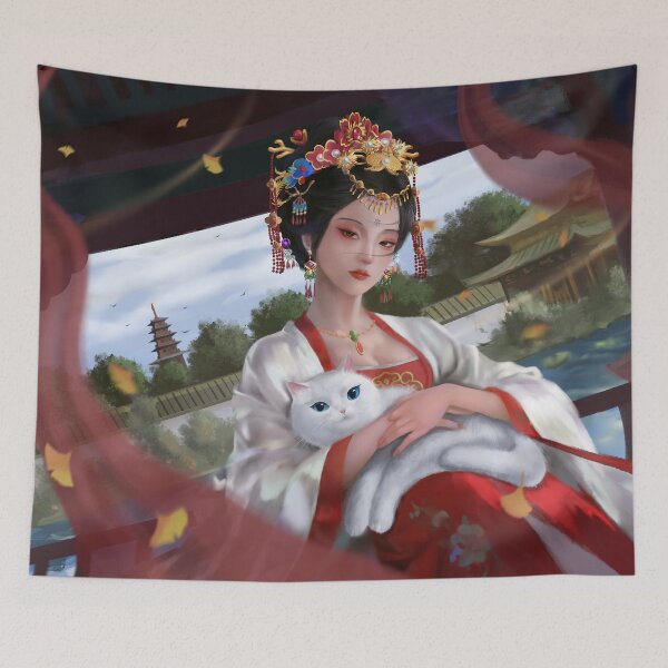 Item preview, Wu Zetian Digital Painting | Ancient Chinese Beauty Wall Art designed and sold by Dynasty Brush.