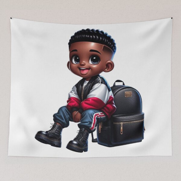 Item preview, Cute African American Boy Digital Artwork designed and sold by Lulunza.