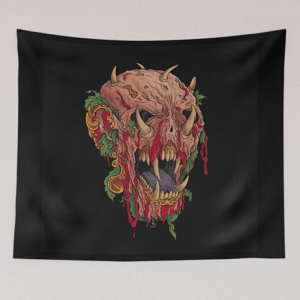 Item preview, Horror monster vampiric skull terror of evil illustration art designed and sold by Vintage Designs +.