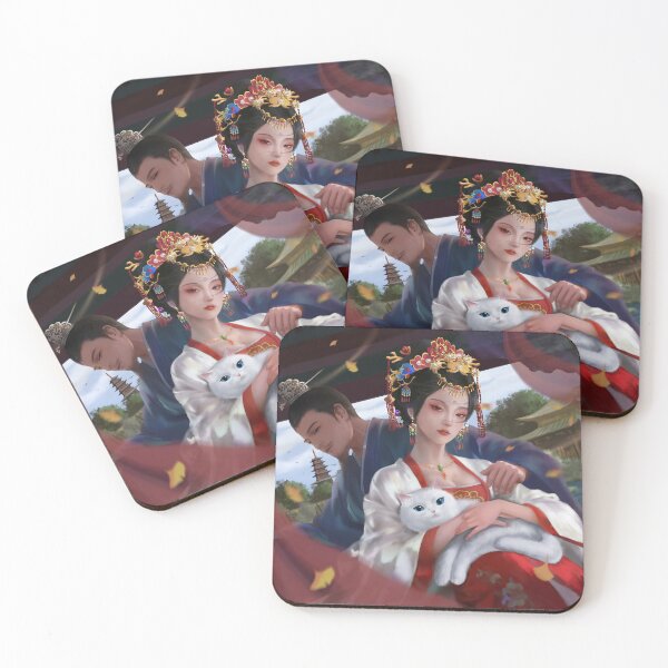 Item preview, Wu Zetian and Emperor Gaozong Digital Painting | Ancient Chinese Beauty Wall Art designed and sold by Dynasty Brush.
