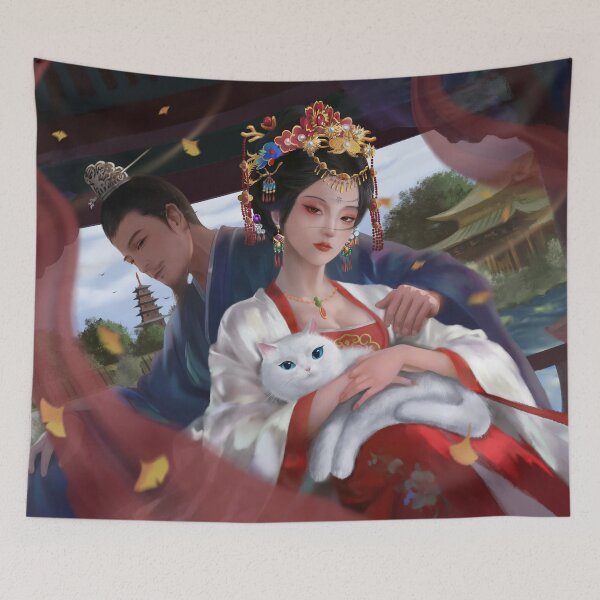 Item preview, Wu Zetian and Emperor Gaozong Digital Painting | Ancient Chinese Beauty Wall Art designed and sold by Dynasty Brush.