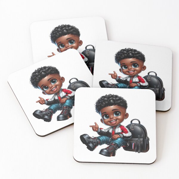 Item preview, Smiling Black Kid Cartoon Character designed and sold by Lulunza.
