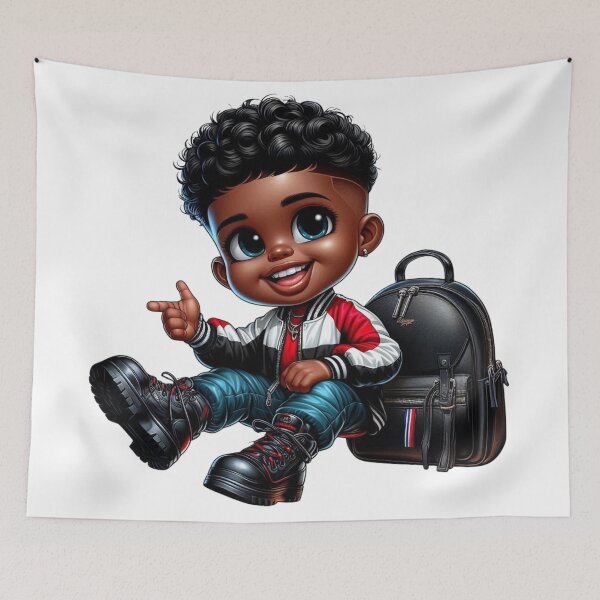 Item preview, Smiling Black Kid Cartoon Character designed and sold by Lulunza.