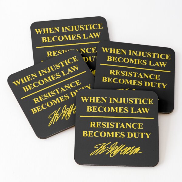 Item preview, When injustice becomes law - Resistance becomes Duty - Thomas Jefferson (yellow) designed and sold by Thelittlelord.