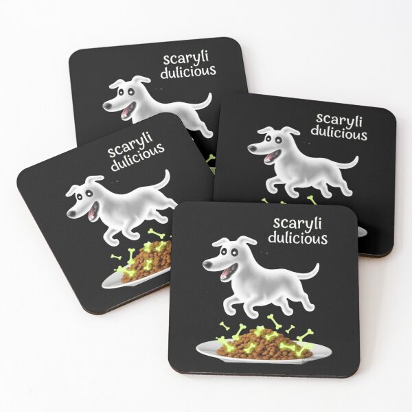 Item preview, Cute Spooky Dog Sticker / apparel – Ghostly Bone Buffet designed and sold by YourTrendyTees.