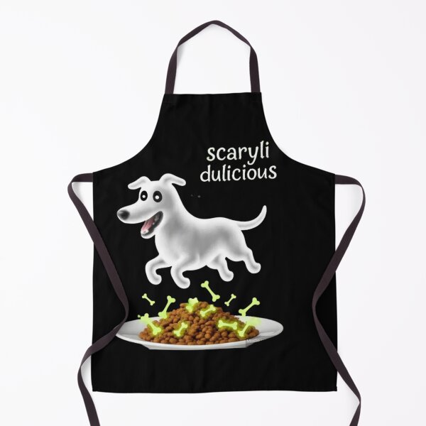 Item preview, Cute Spooky Dog Sticker / apparel – Ghostly Bone Buffet designed and sold by YourTrendyTees.