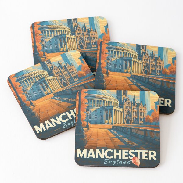Item preview, Manchester England Travel Art – Retro Autumn Dreams designed and sold by Earth Celebration Designs.