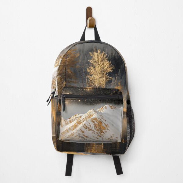 Item preview, Golden Autumn Mountains at Night – Starry Sky and Lake Reflection Landscape Art designed and sold by MargaretWiktor.