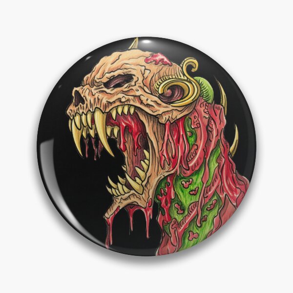 Item preview, Horror monster vampiric skull terror of evil illustration art designed and sold by Vintage Designs +.