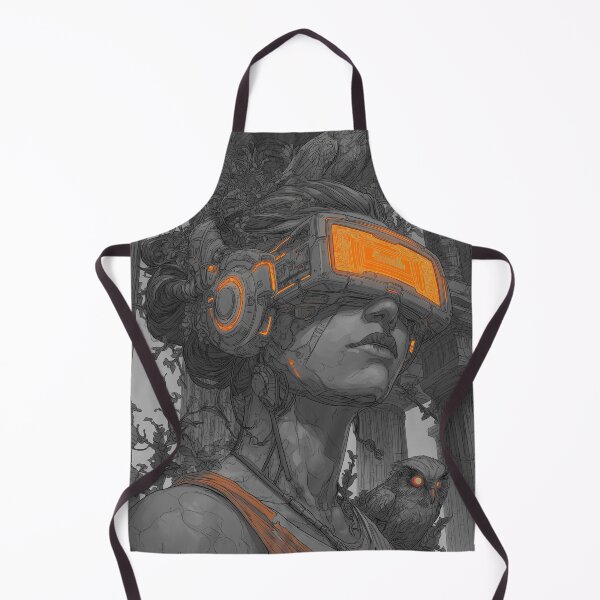 Item preview, Cyber Athena – Futuristic Greek Goddess with Neon Visor and Owls designed and sold by ZartyDesigns.