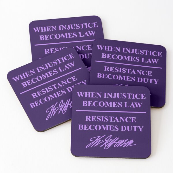 Item preview, When injustice becomes law - Resistance becomes Duty - Thomas Jefferson (lavender/purple) designed and sold by Thelittlelord.