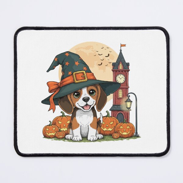 Item preview, Spooky Cute Beagle – Halloween Pumpkin & Witch Hat designed and sold by The Real Life Symphony.