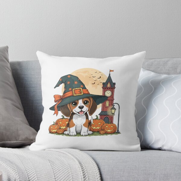 Item preview, Spooky Cute Beagle – Halloween Pumpkin & Witch Hat designed and sold by The Real Life Symphony.
