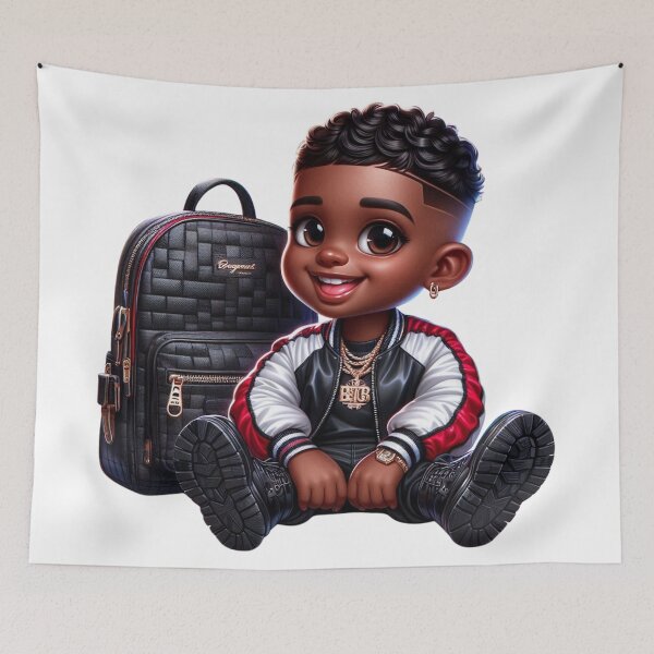 Item preview, Stylish Black Boy Illustration designed and sold by Lulunza.