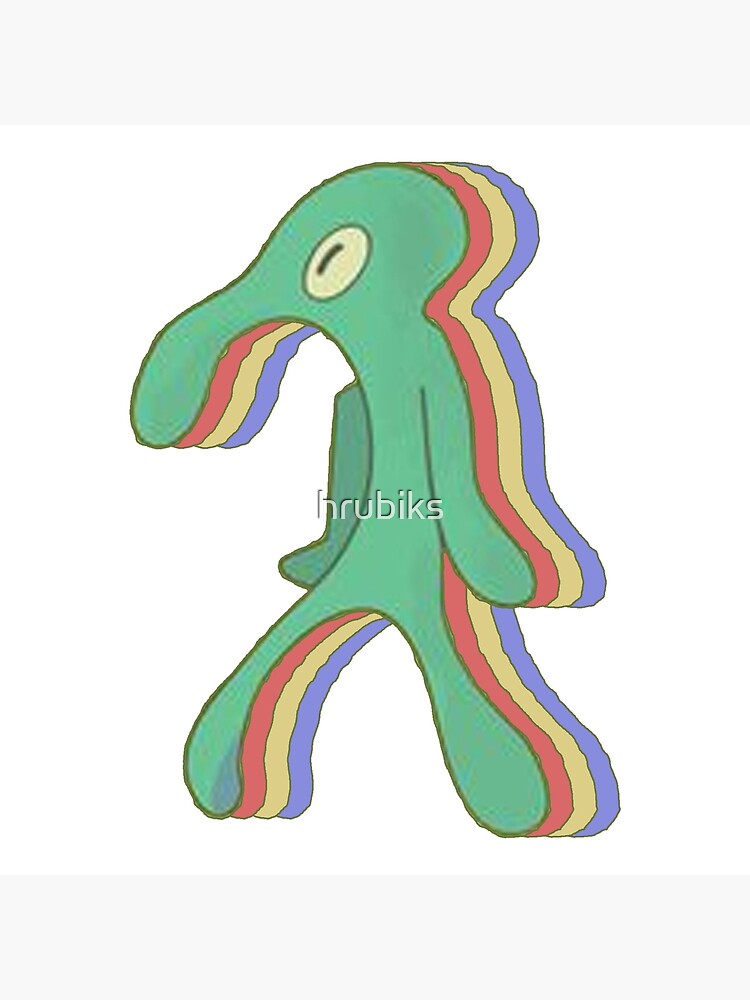 "Abstract Squidward Layered" Art Print by hrubiks Redbubble