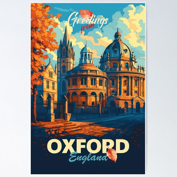 Greetings from OXFORD - ENGLAND - Retro Autumn Dreams Poster