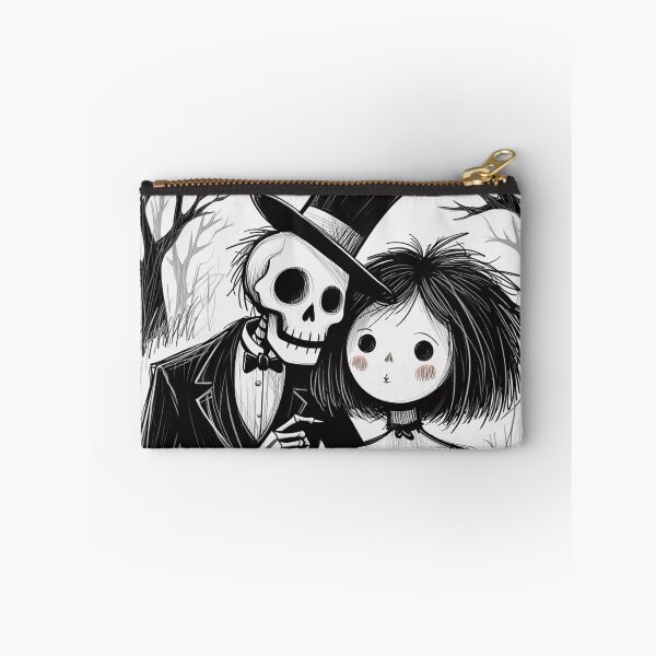 Item preview, Fancy dapper Skeleton man and Vampire girl cool horror art designed and sold by Vintage Designs +.