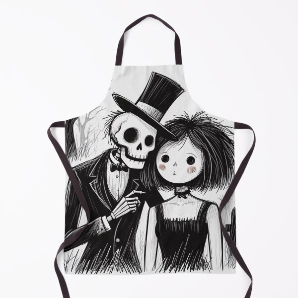 Item preview, Fancy dapper Skeleton man and Vampire girl cool horror art designed and sold by Vintage Designs +.