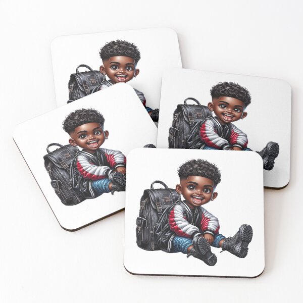Item preview, Chibi Black Boy with Backpack Drawing designed and sold by Lulunza.