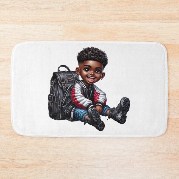 Item preview, Chibi Black Boy with Backpack Drawing designed and sold by Lulunza.