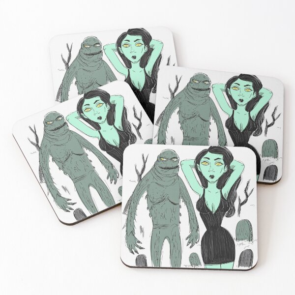 Item preview, The creature from the black lagoon and his bride illustration designed and sold by Vintage Designs +.