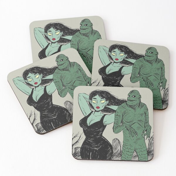 Item preview, The creature from the black lagoon and his bride illustration designed and sold by Vintage Designs +.